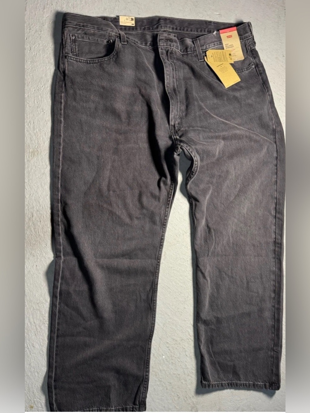 NEW Levi's 555 Relaxed Straight Jeans Faded Charcoal Mens Size 42x30